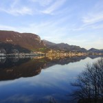 Vista del lago di Garlate dall'albergo